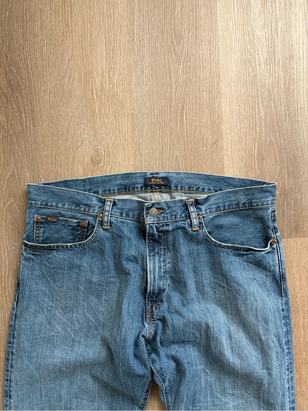 Ralph Lauren Men's Straight-Leg Denim Jeans in Medium Blue - Picture 2 of 5